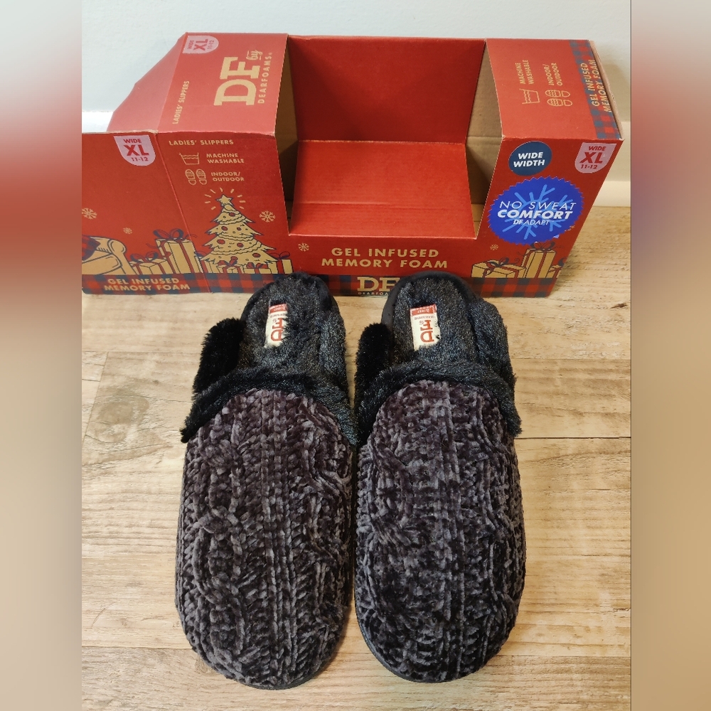 New In Box DF by Dear Foams Slippers Size XL 11-12W - Picture 2 of 3